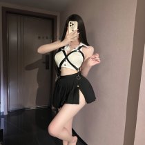 Sailor-Themed Lingerie Set - Sexy Adult Costume Sleepwear for Couples, Passionate Bedroom Outfit