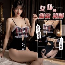 Sailor Uniform Lingerie Set - Seductive Schoolgirl & Maid Style Lace Bra & Ultra-Short Skirt Outfit