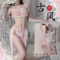 Seductive Chinese-Inspired Lingerie Set – Removable Vintage Sleepwear for Bedroom Passion & Playful Elegance