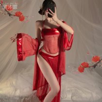 Seductive Chinese-Style Lingerie Set - Vintage Hanfu Sleepwear & Belly-Baring Doudou for Bedroom Romance