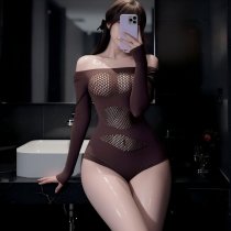 Seductive Plus Size Lace Mesh Lingerie Set - Sheer See-Through Busty Bra & Panty Outfit for Women