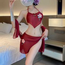 Seductive Silk Sleepwear Set – Pure & Tempting Vintage-Inspired Dance Maiden Lingerie Pajama Outfit