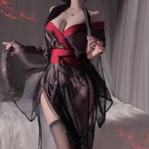 Sensual Hanfu Lingerie Set - Elegant Ancient Chinese Style Bedroom Outfit, No-Remove Erotic Sleepwear