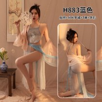 Sensual Hanfu Lingerie Set - Plus Size Ancient Chinese Style Busty Bodice & Matching Skirt, Erotic Palace-Inspired Outfi