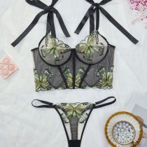 Sensual Lace Sheer Lingerie Set - Sexy Embroidered Transparent Intimate Outfit for Women
