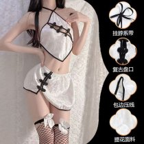 Sexy Chinese-Style Lingerie Set – Retro Cheongsam Bodysuit with Backless Design & Traditional Frog Buttons
