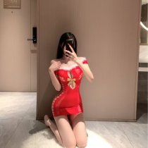 Sexy Christmas Lingerie Set - Red Fuzzy Bodycon Mesh Dress for Couples Play & Holiday Romance