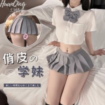 Sexy JK Uniform Set for Small Bust - Revealing Chest School Outfit, Flirty Pleated College Costume