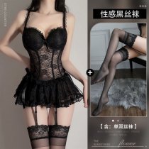 Sexy Lace Bodysuit Set - Sheer Mesh Chemise & Matching Thong, Provocative Lingerie Outfit for Date Night