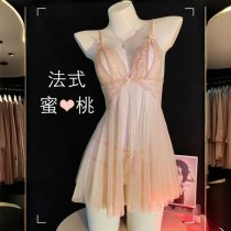 Sexy Lace Lingerie Sleep Dress - Sheer Open-Crotch Nightgown for Women, Plus Size Tempting Sleepwear