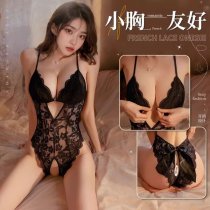 Sexy Lace Open-Crotch Bodysuit for Women – Sheer Seductive Sleepwear & Naughty Costume Outfit