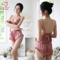 Sexy Lace Sleepwear Set for Women – Breathable Ice Silk Bedroom Lingerie Outfit, Comfortable & Alluring Nightwear