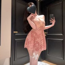 Sexy Leopard Print Lace Sleep Dress - Sheer Mesh Backless Nightgown for Women