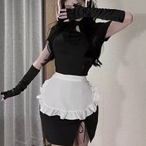 Sexy Maid Costume for Women - Devil Girl Chinese Style Split Qipao Outfit, Busty Nightclub & Cosplay Lingerie Set