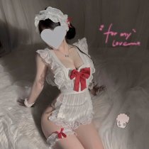 Sexy Maid Costume Set for Women – Lace Trim Apron Outfit, Flirty Chef & Housemaid Cosplay Dress with Ruffled Hem