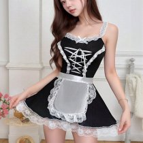 Sexy Maid Costume for Women - Lace Bodysuit Dress with Sheer Panels & Adjustable Straps, Pure Temptation Lingerie