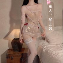 Sexy Maid Lingerie Set for Women - Sheer Backless Sleepwear, Busty-Free Seductive Costume Outfit