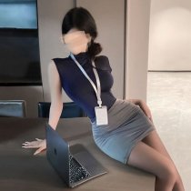 Sexy Office Secretary Costume Set - Seductive OL Uniform Dress with Sleeveless Sheath & No-Remove Design for Women