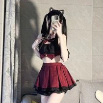 Sexy Schoolgirl JK Sleepwear Set - Cute Pure-Temptation Short Skirt Lingerie for Small Bust Enhancement