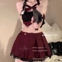 Sexy Schoolgirl JK Sleepwear Set - Cute Pure-Temptation Short Skirt Lingerie for Small Bust Enhancement