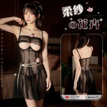 Sexy Sheer Lace Sleep Dress with Underwire Support - Seductive Transparent Nightwear for Women