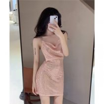 Sexy Shiny Nightclub Lingerie Sleep Dress - Sheer Backless Provocative Sleepwear Set, No-Remove Design