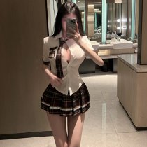 Sexy Student Uniform Lingerie Set - JK Short Skirt & Swimwear-Inspired Costume for Adults