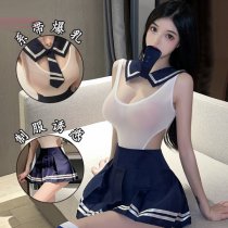 Sexy Student Uniform Lingerie Set - Hot JK Style Bodysuit & Mini Skirt for Women