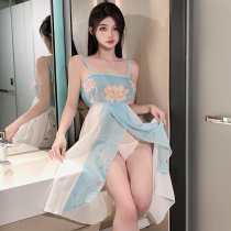 Suoqing Vintage Lingerie Set for Women - Seductive Strap Nightdress & Role Play Costume for Couples