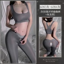 Winnas Factory Direct Open-Crotch Yoga Pants - Seductive Outdoor Fitness & Roleplay Lingerie Set for Women