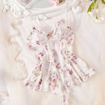 Women's Full Lace Bodysuit - Sheer Sexy Lingerie for Women, Elegant European Style Erotic Underwear
