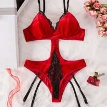 Women's Full Lace Sheer Bodysuit - Sexy European-American Erotic Lingerie for Women
