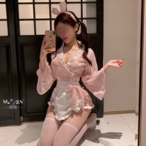 Yanhe Kimono-Style Lingerie Set - Purple Sensual Sleepwear for Couples, Modest Yet Bold Erotic Nightwear
