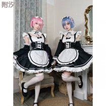 Zero to Hero Re:Zero Cosplay Costume – Ram & Rem Maid Outfit Full Set for Women