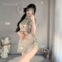 Ziqu Sheer Lace Sleepwear Set - Sexy Vintage-Inspired Transparent Nightgown with Embroidery, Romantic Bedroom Lingerie