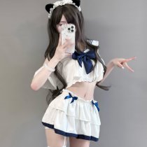 Seductive Schoolgirl Lingerie Set - No-Remove Uniform Outfit for Passionate Date Nights & Role Play