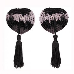 Heart-Shaped Silicone Bra Inserts - Sexy Lace Trim & Sequin Flirty Nipple Covers for Women
