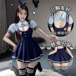 Pure & Sexy Lingerie Set – JK Pleated Suspender Skirt, Bunny Girl & Police Officer Costume, School Uniform Style