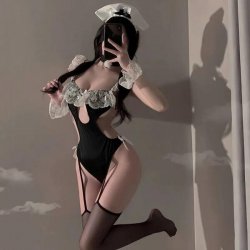 Small Bust Pure & Tempting Maid Costume Set - Lace Cosplay Sleepwear & Sexy Uniform Outfit