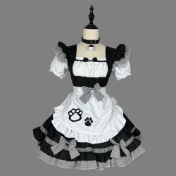 New Cat Girl Maid Costume - Plus Size Japanese Kawaii Cosplay Outfit, Classic Black & White Maid Dress