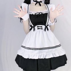 Tifei QQNY Plus Size Maid Cosplay Dress - Cute Sexy Lolita Student Uniform Costume for Women
