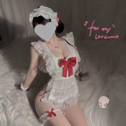 Cute Butterfly Backless Maid Costume - Pure & Tempting Lace Apron Outfit with Tied Waist & Cheeky Cut-Outs