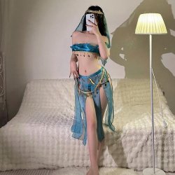 Exotic Dance-Inspired Lingerie Sleep Set - Pure-Yet-Alluring Ancient Chinese Style Bodice & Palace-Themed Nightgown Ense