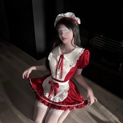 QingShe Seductive Lingerie Set - Pure-Yet-Alluring Butterfly Maid Cosplay Underwear, Soft & Feminine Erotic Apparel
