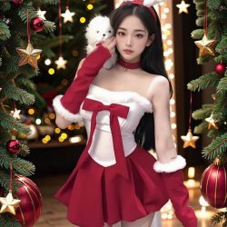 Mimoo Christmas Bunny Costume - Sexy New Year Party Outfit, Cosplay & Lingerie Dress for Festive Performances