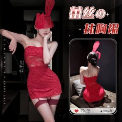 New Year Eve Lingerie Dress - Red Lace Corset Mini Dress, Sexy Bodycon Party Outfit for Women