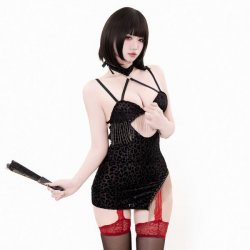 Guiyun Hollow-Out Sexy Fringe Backless Slit Dress Set – Pure & Alluring Summer Outfit
