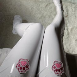 Kawaii Anime Cat Girl Over-The-Knee Socks - Shiny Tight Cosplay Stockings for Women