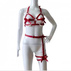 Pearl Leather Corset Set – Sexy Waist Trainer & Bustier Combo for Couples, Body Shaping Lingerie