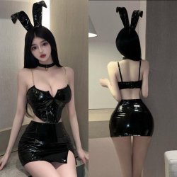 Gueiyun Sexy Lingerie Set – Pure & Tempting PU Leather Sleepwear Outfit, Seductive Costume for Adults